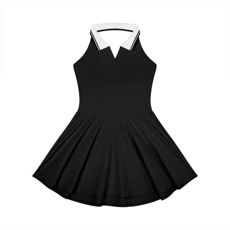 Women's Collared Halter A-Line Tennis Dress