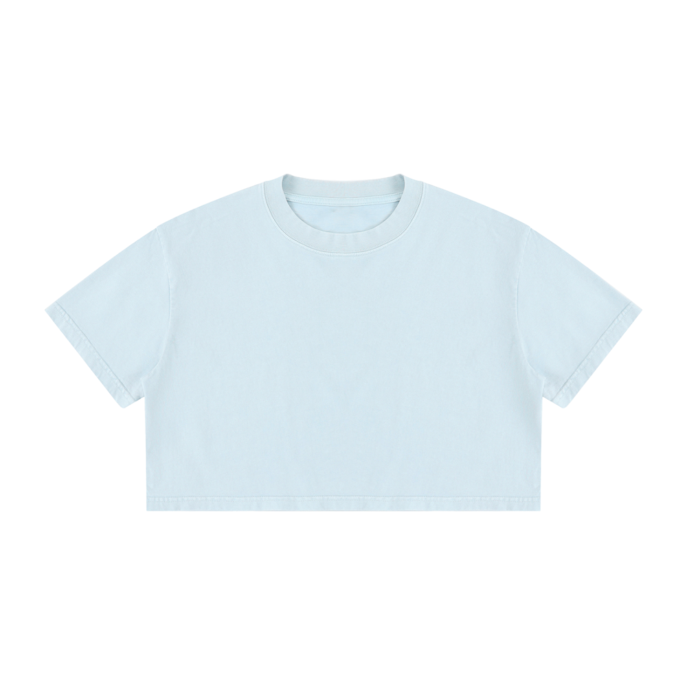 Women's Mineral Wash Cotton Crop T-Shirt