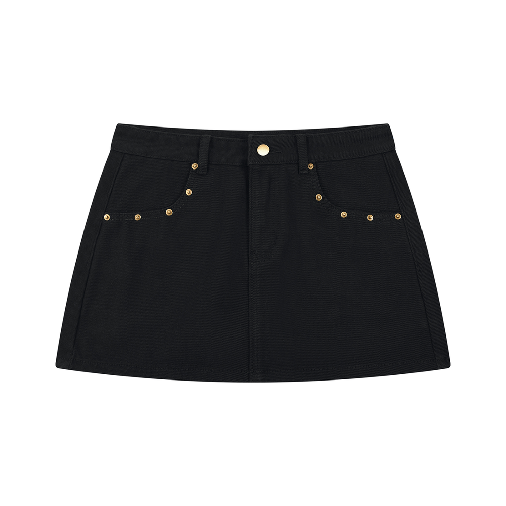 Women's Studded Denim Mini Skirt