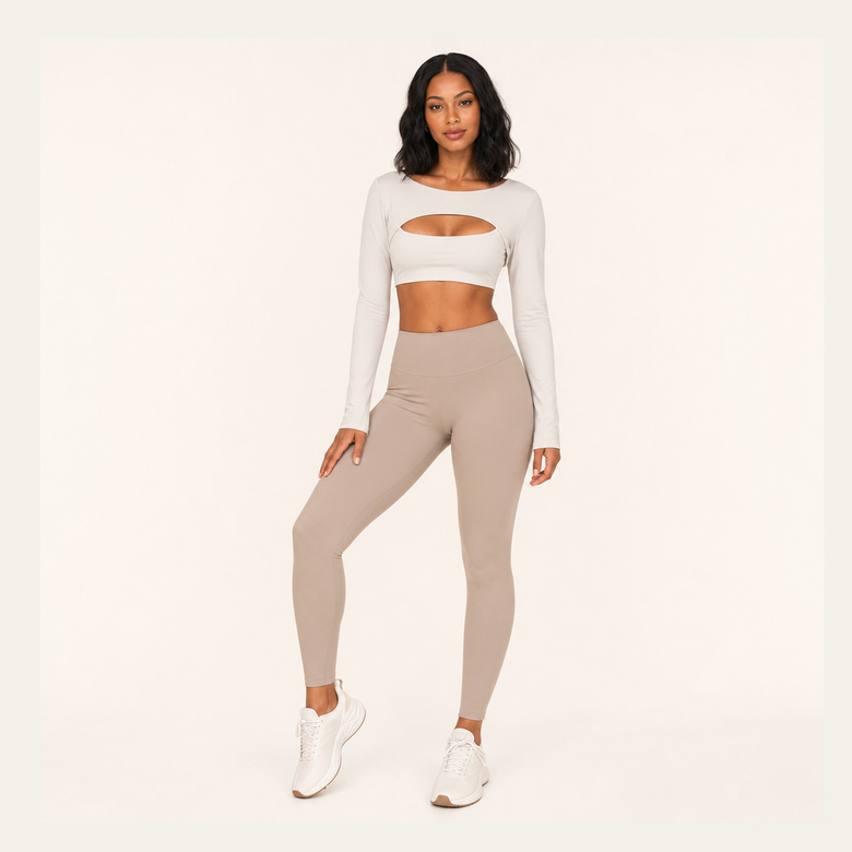 Cutout Long Sleeve Yoga Shrug